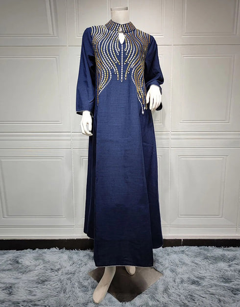 Exquisite Embroidery: Dubai Kaftan Abaya, a Stylish Muslim Dress from Turkey