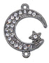 Islamic Elegance Unveiled: 6-Piece Collection of Silver Allah Charms, Muslim Crescent Moon Connectors - Perfect Accessories for Exquisite Islamic Jewelry