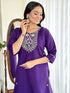 Voilet Viscose Chanderi Pant Suit Acy1007 Back View