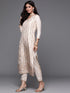 Off White Viscose Jacquard Pant Suit Acy1008 Salwar Kameez