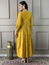 Mustard Viscose Chanderi Pant Suit Acy1011 Closure View