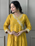 Mustard Viscose Chanderi Pant Suit Acy1011 Back View
