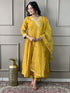 Mustard Viscose Chanderi Pant Suit Acy1011
