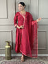 Maroon Viscose Chanderi Pant Suit Acy1012 Salwar Kameez