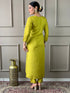 Green Viscose Chanderi Pant Suit Acy1015 Closure View