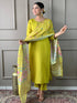 Green Viscose Chanderi Pant Suit Acy1015 Salwar Kameez