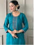 Blue Viscose Chanderi Pant Suit Acy1016 Back View