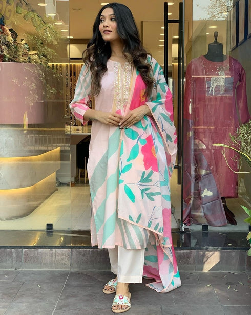 White Rayon Pant Suit Acy1020 Back View