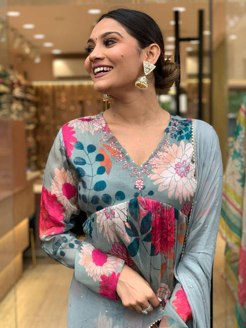 Pink Russion Silk Pant Suit Acy1024 Back View