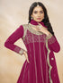 Pink Art Silk Patiyala Dress Acy1031 Closure View