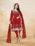 Red Art Silk Patiyala Dress Acy1034