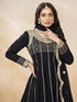 Black Art Silk Patiyala Dress Acy1035 Closure View