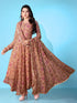 Brown Georgette Anarkali Dress Acy1049