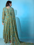 Green Georgette Anarkali Dress Acy1050 Closure View