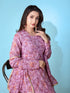 Purple Georgette Anarkali Dress Acy1051 Back View