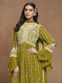 Green Faux Georgette Sharara Suit Acy1111 Back View