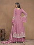 Pink Faux Georgette Sharara Suit Acy1114 Closure View