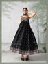Black Rangoli Georgette Anarkali Dress Acy1130 Closure View