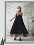Black Rangoli Georgette Anarkali Dress Acy1130