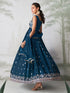 Teal Blue Rangoli Georgette Anarkali Dress Acy1131 Closure View