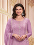 Purple Georgette Pant Suit Acy1140 Closure View