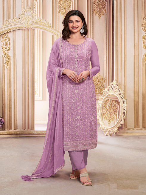 Purple Georgette Pant Suit Acy1140