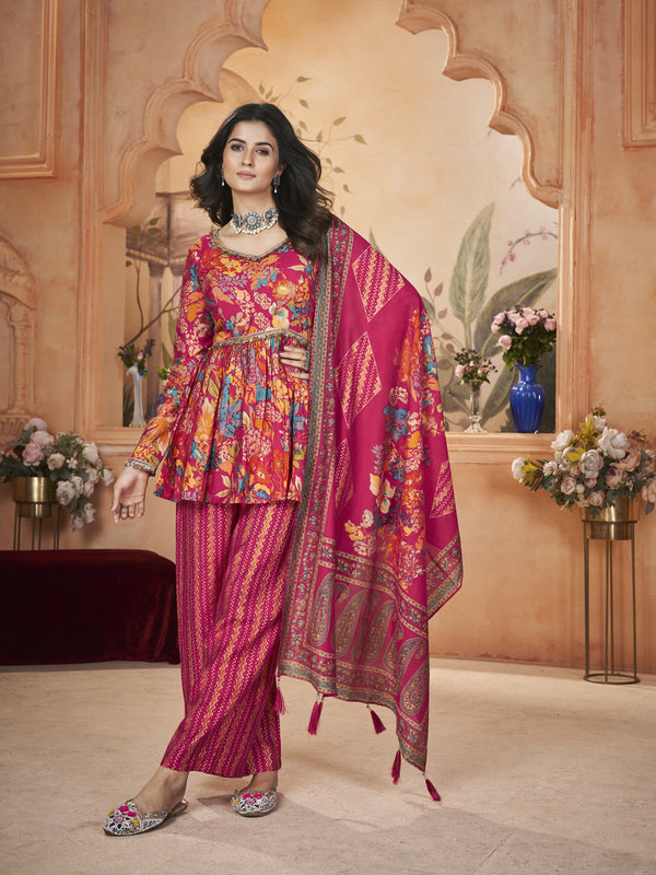 Pink Silk Palazzo Suit Acy1207