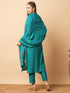 Teal Blue Viscose Chanderi Pant Suit Acy1225 Closure View