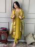 Mustard Viscose Chanderi Pant Suit Acy1226