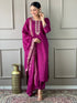 Burgundy Viscose Chanderi Pant Suit Acy1230