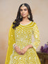 Lime Net Anarkali Dress Acy1232 Back View