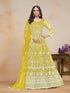 Lime Net Anarkali Dress Acy1232