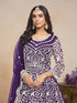 Purple Net Anarkali Dress Acy1233 Back View