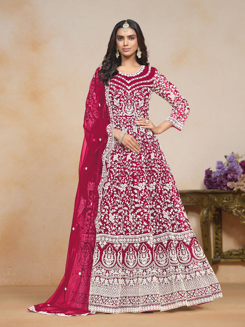 Pink Net Anarkali Dress Acy1235