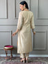 Beige Viscose Chanderi Pant Suit Acy1256 Closure View