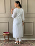 White Viscose Chanderi Pant Suit Acy1257 Closure View