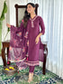 Burgundy Chanderi Pant Suit Acy1258