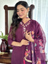 Burgundy Chanderi Pant Suit Acy1258 Back View