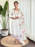 White Viscose Chanderi Pant Suit Acy1259