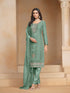 Green Organza Chiffon Pant Suit Acy1293 Back View