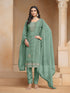 Green Organza Chiffon Pant Suit Acy1293