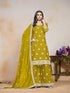 Yellow Chinon Palazzo Suit Acy1403