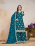 Teal Chinon Palazzo Suit Acy1405