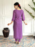 Purple Viscose Chanderi Pant Suit Acy1443 Back View