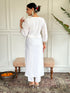 White Viscose Chanderi Pant Suit Acy1444 Back View