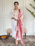 White Viscose Chanderi Pant Suit Acy1444