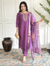 Purple Viscose Chanderi Pant Suit Acy1448