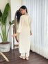 Cream Viscose Chanderi Pant Suit Acy1449 Closure View