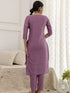 Purple Viscose Pant Suit Acy1539 Closure View