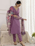 Purple Viscose Pant Suit Acy1539 Back View